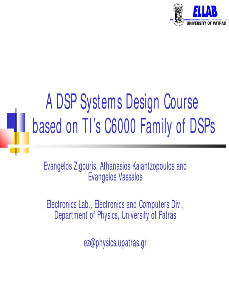 A DSP Systems Design Course Based On Ti'S C6000 Family of Dsps | PDF ...