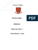 NEW Practice - Year 7 English Paper