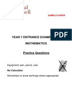 11 Maths Sample Paper Royal Russell
