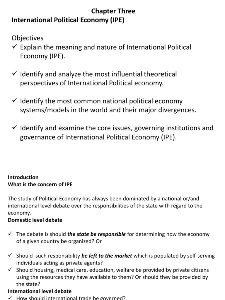 MEANING AND NATURE OF INTERNATIONAL POLITICAL ECONOMY IPE visual data 4