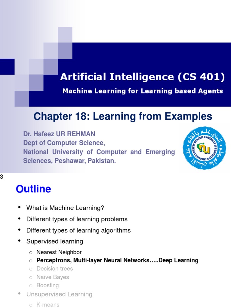 LECTURE SET 07 - Machine Learning For Artificial Intelligence | PDF ...