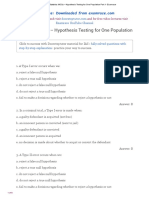 Statistics Mcqs - Hypothesis Testing For One Population: For Solved Question Bank Visit and For Free Video Lectures Visit