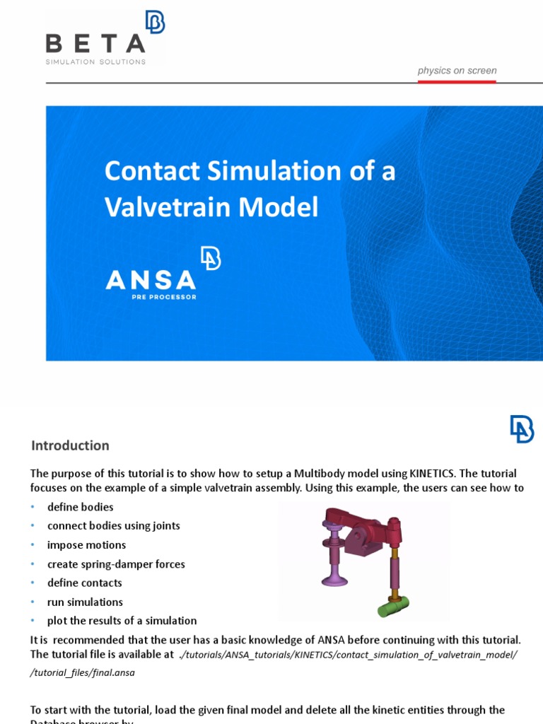Contact Simulation of A Valvetrain Model | PDF | Teaching Methods ...