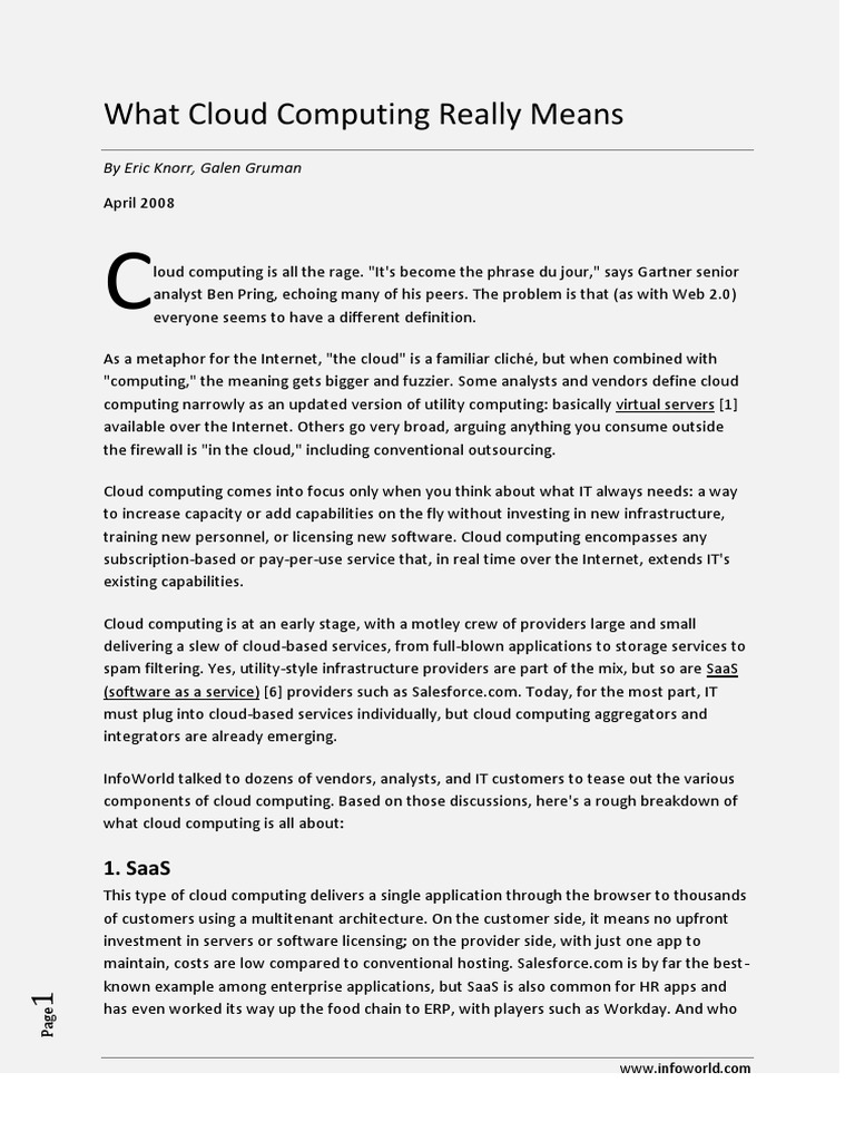 Understanding Cloud Computing Definitions | PDF | Computers