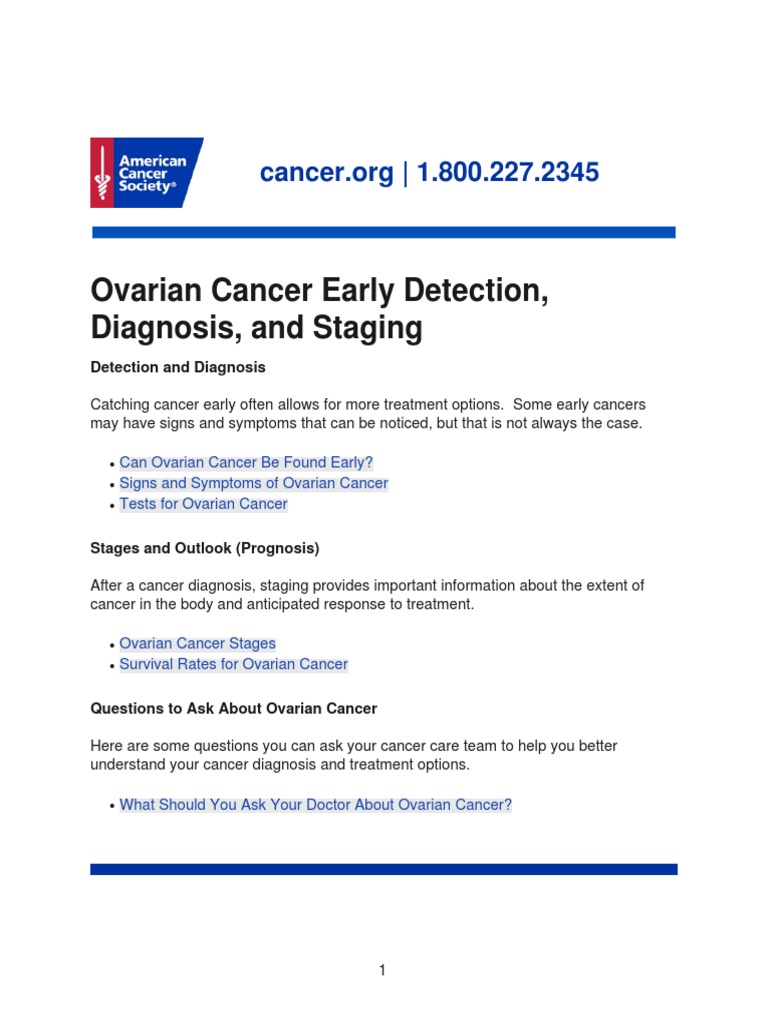 Best OVARIAN CANCER PDF | PDF | Ovarian Cancer | Biopsy
