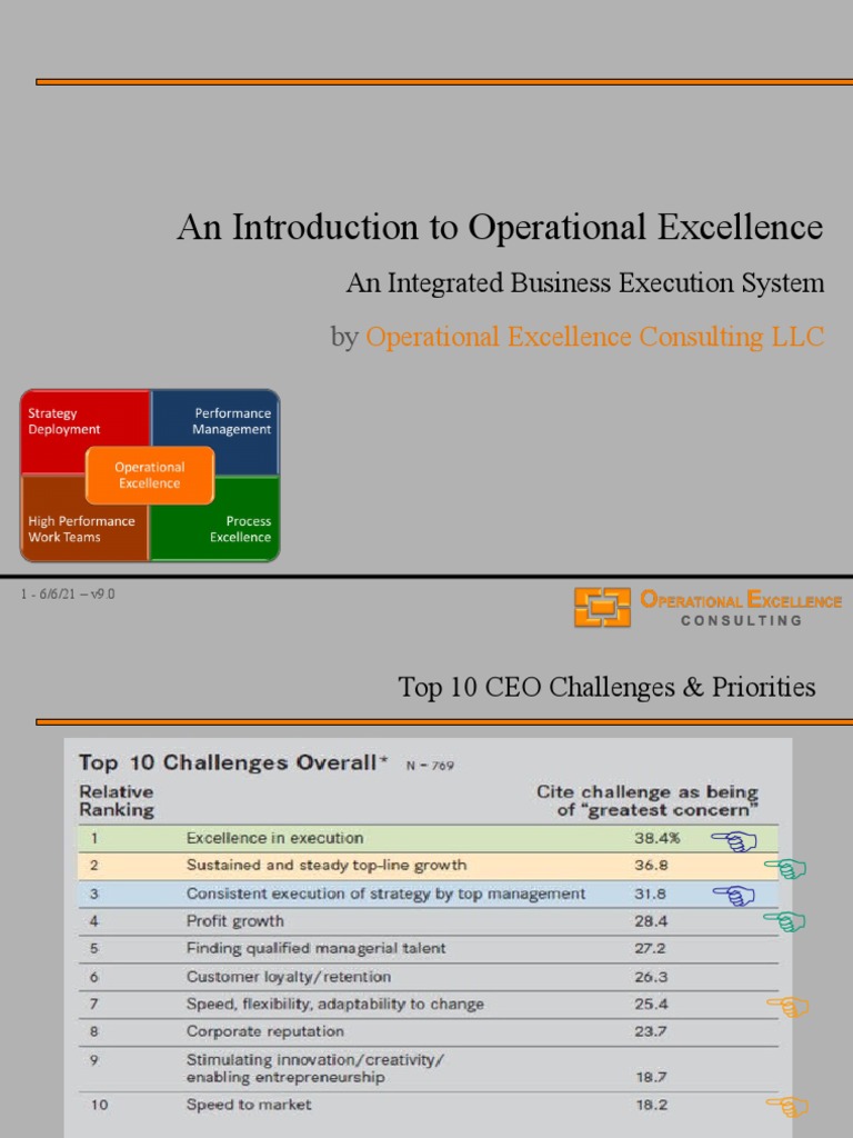 Operational Excellence Framework Overview | PDF | Strategic Management ...
