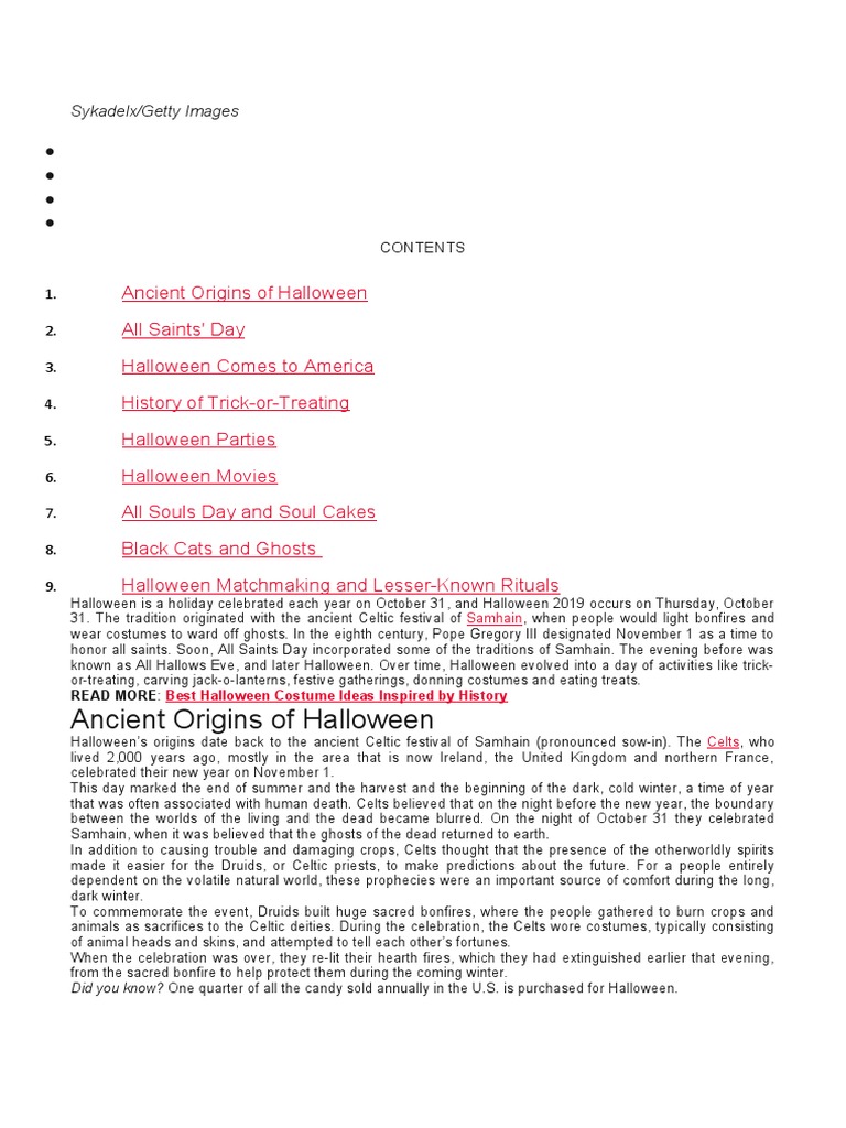 History of Halloween PDF Halloween Trick Or Treating