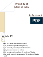 Article 19 and 20 of Constitution of India