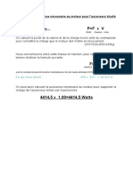 Calcul de La Puissance Nécessaire Au Moteur Pour L