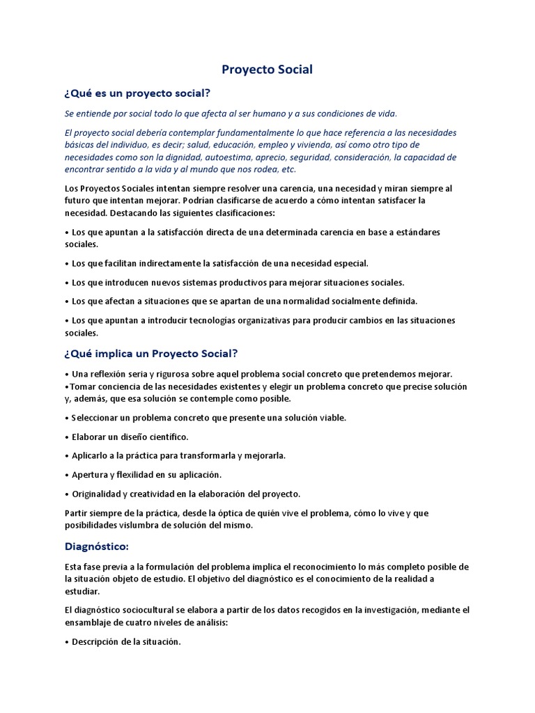 Elementos Clave de un Proyecto Social | PDF | Presupuesto | Diseño
