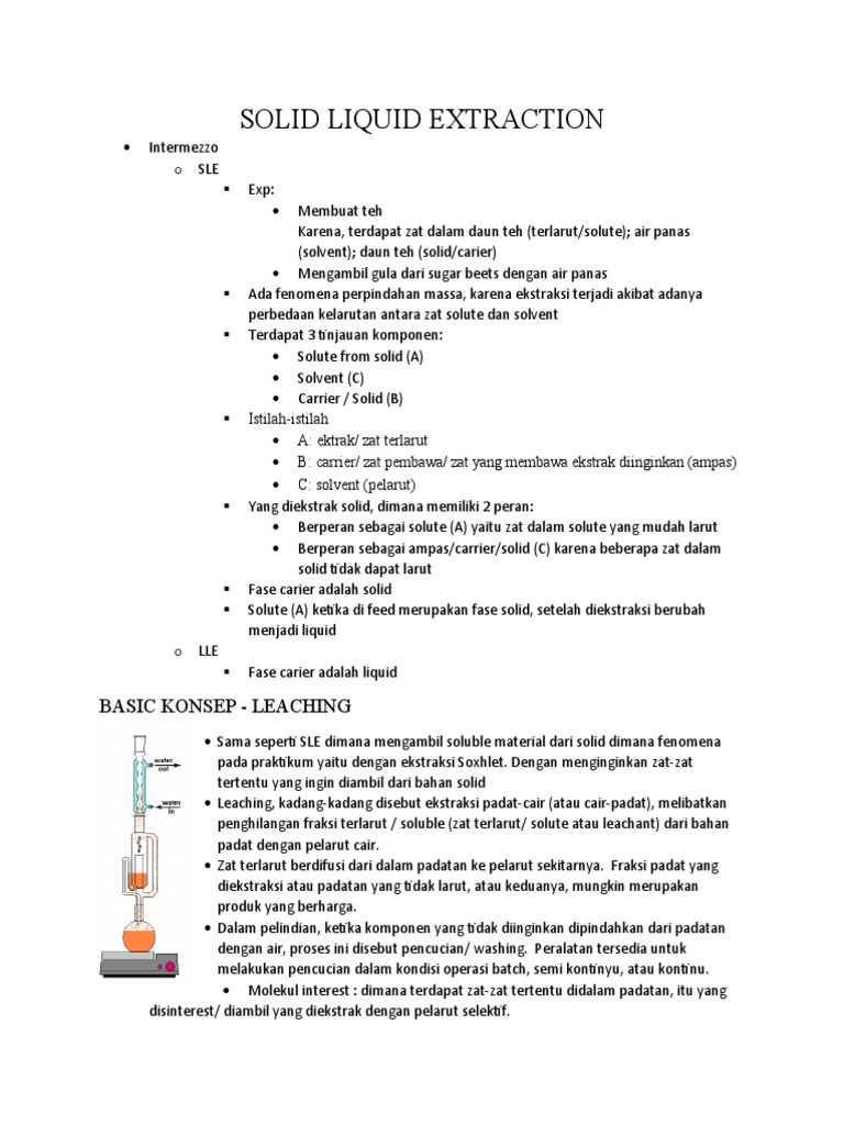 Solid Liquid Extraction PDF