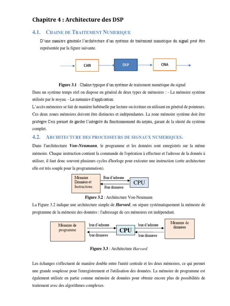 Architecture des DSP et TMS320C542 | PDF | Processeur de signal ...