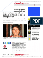 Las Últimas Imágenes Con Vida de Santiago, El Chico Trans Hallado Muerto en Salta A Cuatro Años de Su Desaparición