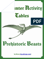 Encounter Activity Tables - Prehistoric Beasts - Jurassic Jam