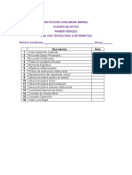 Formatos Cuadro Notas 1 y 2 Onces