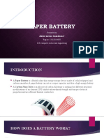Paper Battery: Presented by Abdul Nawaz Hamdhan.t Reg - No: 110118104005 B.E Computer Science and Engineering