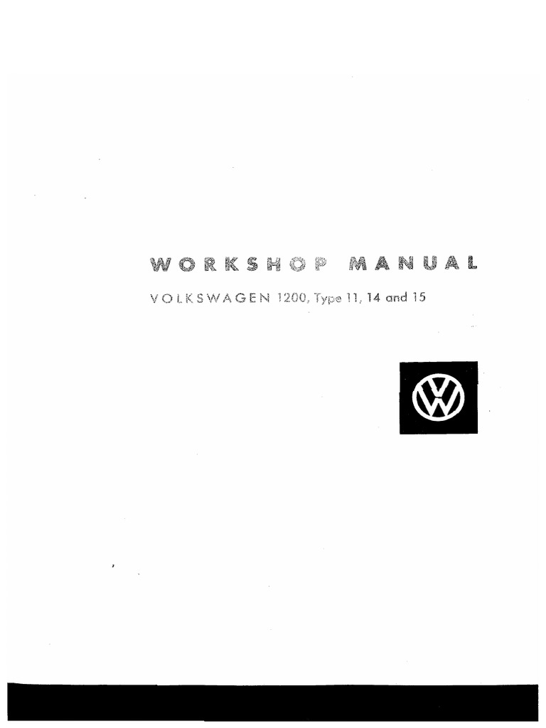 洋書 Volkswagen 1200 WorkshopManual 1961-1965 Volkswagen 1200 Workshop & Spare Parts Manual 1961–1965