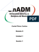 Curiel Pérez Carlos Modulo 9 Unidad 1 Sesión 1