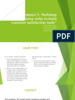Evidence 5: Workshop "Using Verbs To Build Customer Satisfaction Tools"