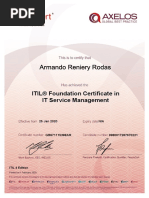 Armando Reniery Rodas: ITIL® Foundation Certificate in IT Service Management