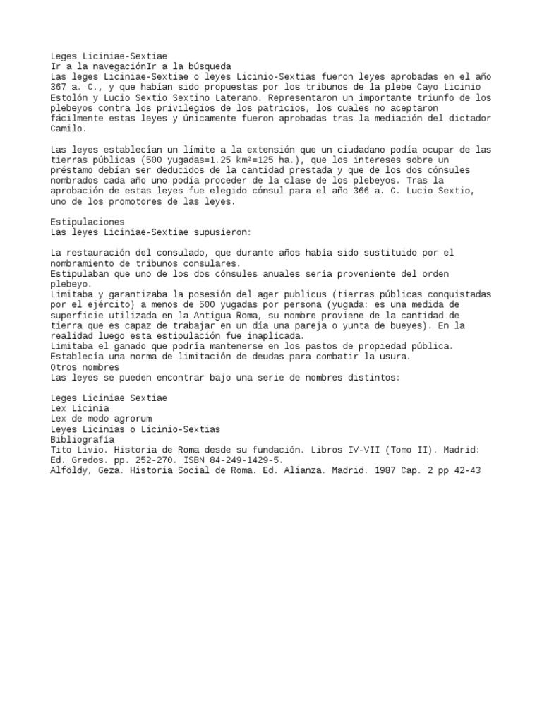 Leges LiciniaeSextiae PDF