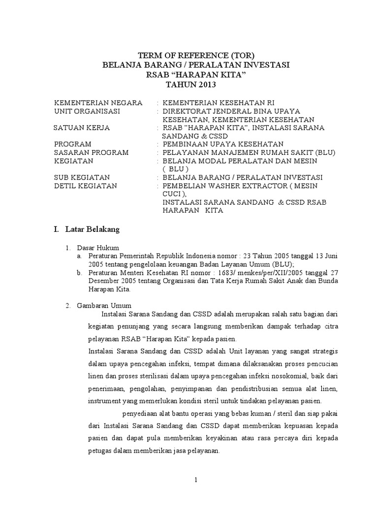 Pengadaan Mesin Cuci RSAB 2013 | PDF | Bisnis
