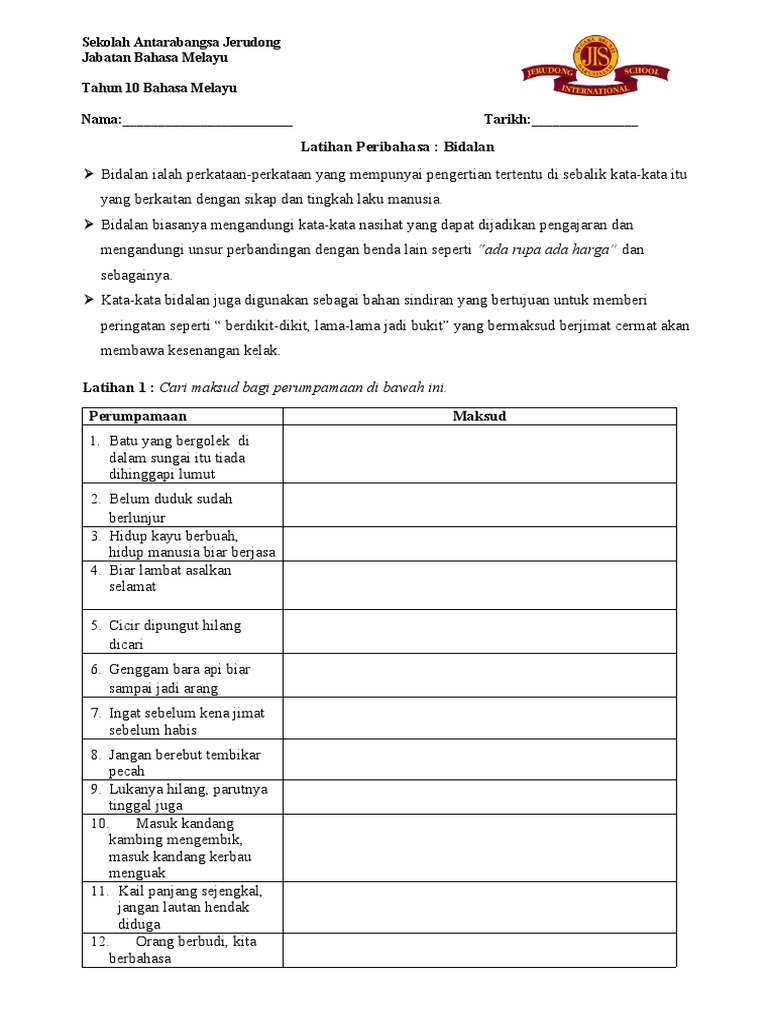 Latihan Bidalan Pdf