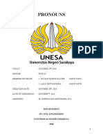 Pronouns: Departement of Civil Engineering Universitas Negeri Surabaya 2018
