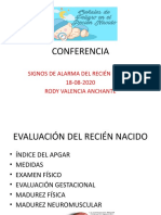 Conferencia: Signos de Alarma Del Recién Nacido 18-08-2020 Rody Valencia Anchante