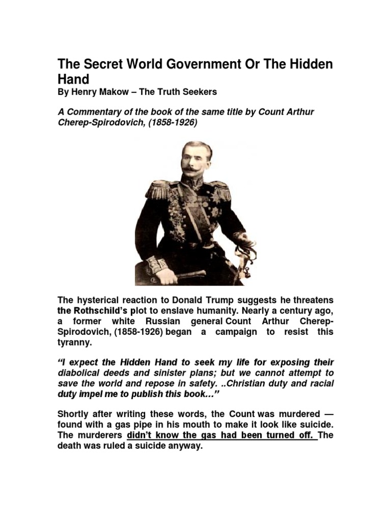 The Secret World Government or The Hidden Hand PDF Confederate