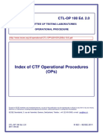 Index of CTF Operational Procedures CTL-OP 100 Ed.2.0