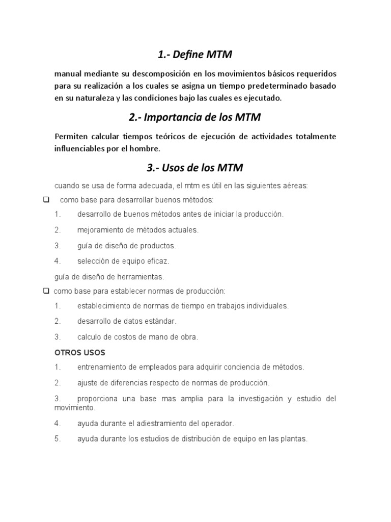Actividad 8. Uso MTM. | PDF | Herramientas | Diseño