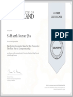 Sidharth Kumar Jha: Course Certificate