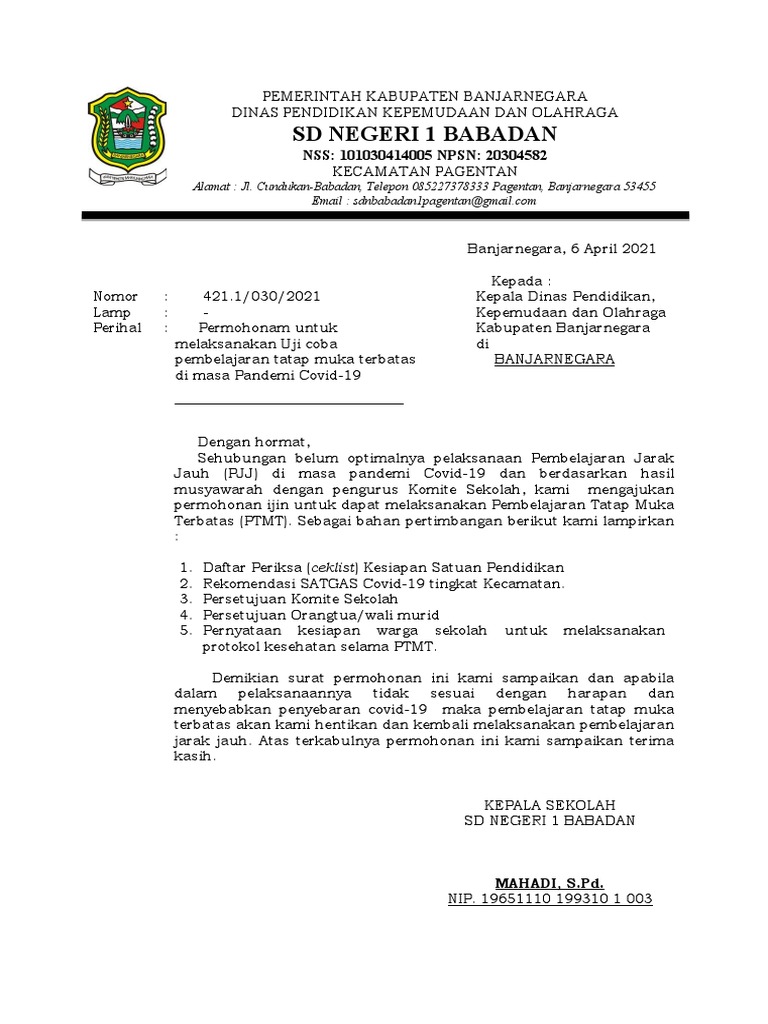 Download 64+ Contoh Surat Izin Masuk Sekolah Covid Gratis Terbaru