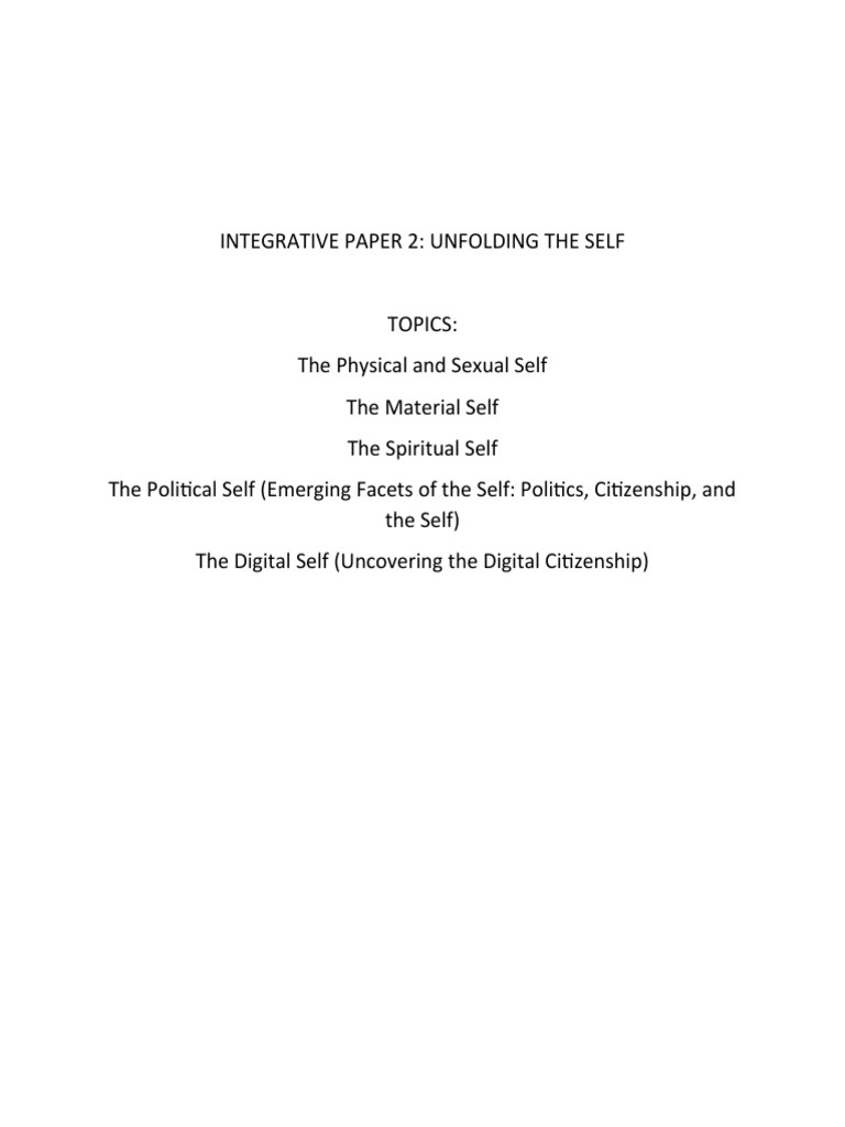 Integrative Paper on Self-Identity | PDF | Spirituality | Self