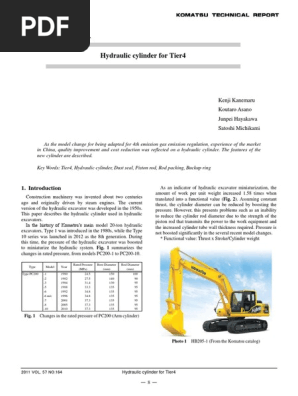 KOMATSU Excavator Detail Explaining | PDF | Piston | Heat