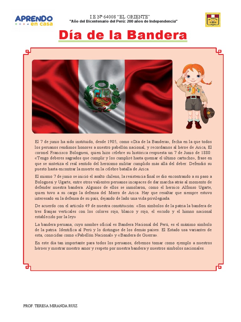 Lectura Del Dia de La Bandera | PDF | Perú | Agitación