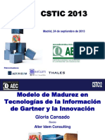 Modelo de Madurez en Tecnologías de La Información de Gartner y La Innovación. 2013