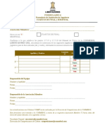 Formulario 6 CL - Sustitución de Jugadores - Cuartos de Final y Semifinal