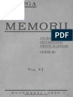 Iorga N. Memorii. Încercare Guvernării Peste Partide (1931-2) - Vol. VI. 1939