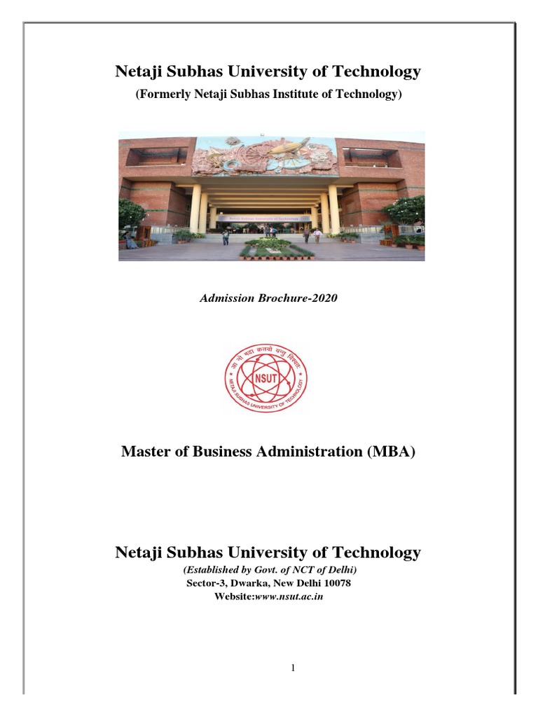 MBA NSUT 26.9.2020 Final PDF Academic Degree Business