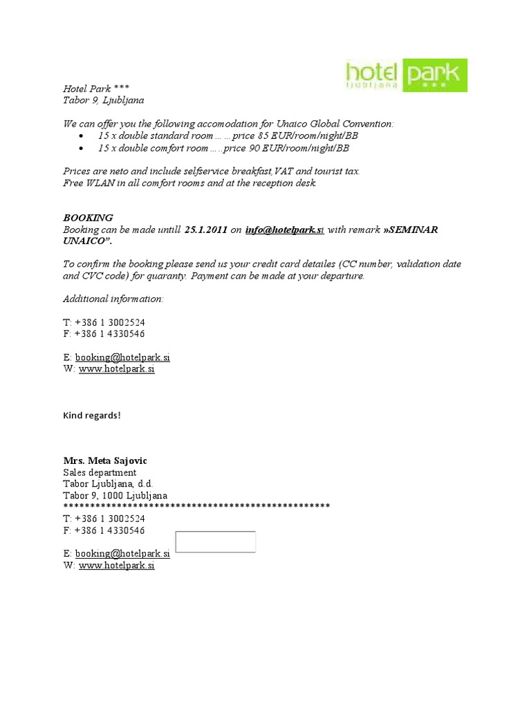 HotelParkRegistrationForm 20110113 | PDF | Computers