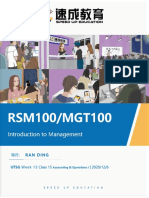 RSM100/MGT100: Introduction To Management