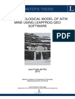 Master'S Thesis: Hydrogeological Model of Aitik Mine Using Leapfrog Geo Software