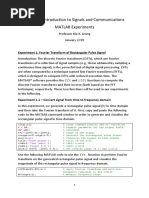 EE1/EIE1: Introduction To Signals and Communications MATLAB Experiments