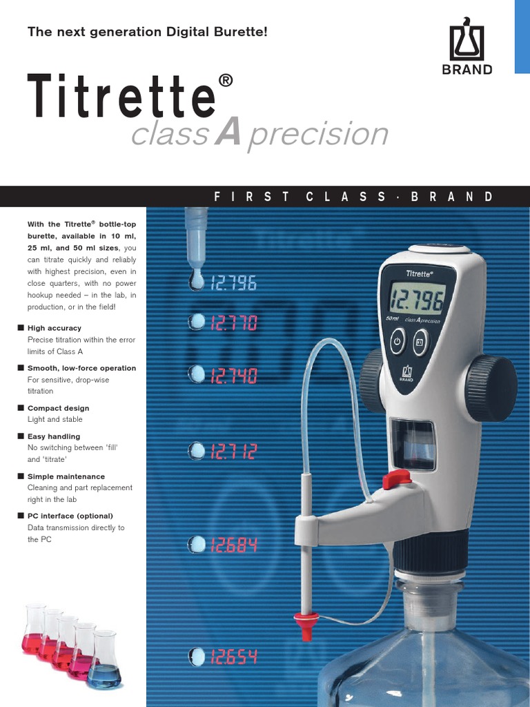 Class Precision Titrette Download Free PDF Acid Titration