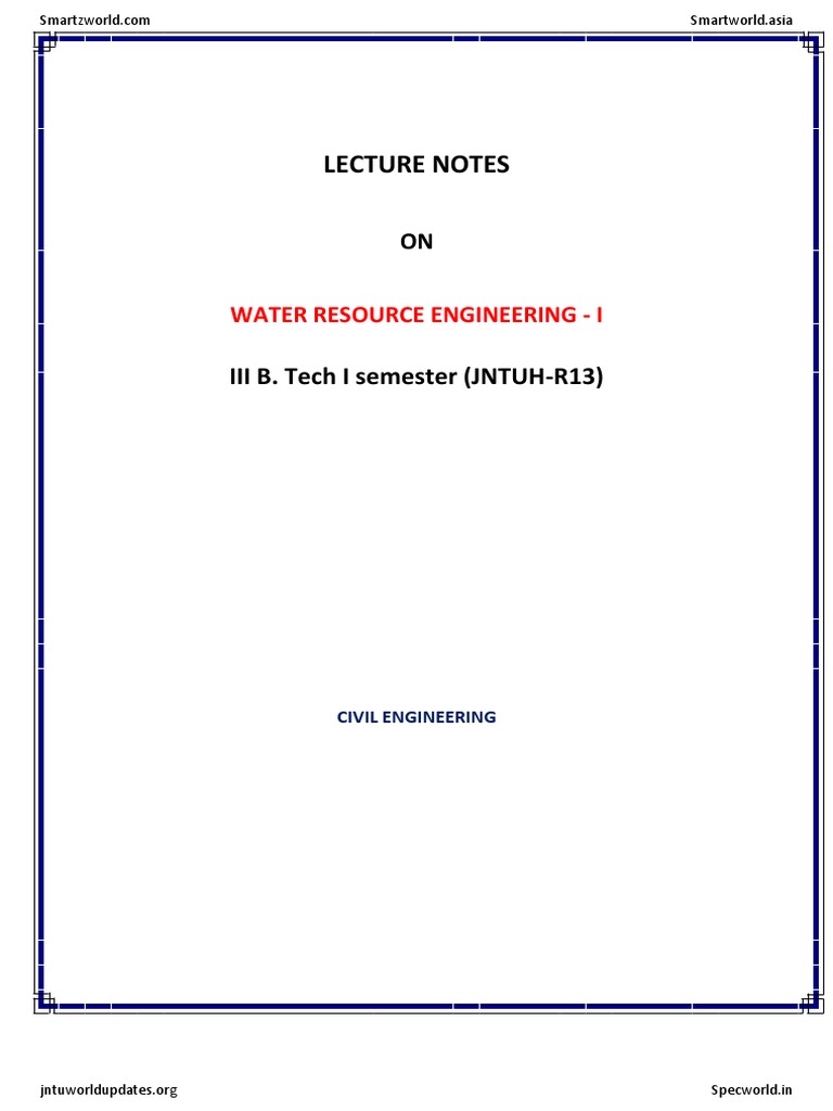 Water Resources Engineering-I | PDF | Drainage Basin | Surface Runoff