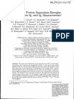 Masses and Proton Separation Energies Obtained From Q. and QP Measurements