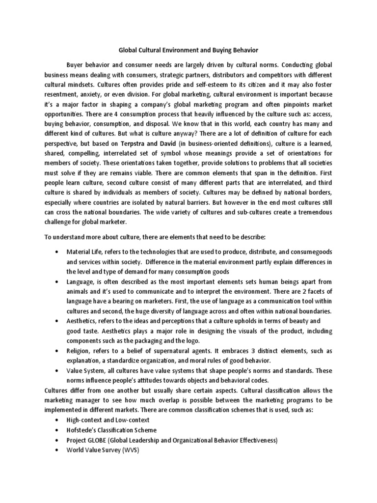 Cultural Impact on Global Marketing | PDF | Value (Ethics) | Marketing