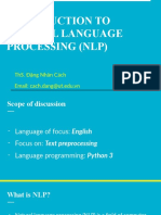 Introduction To Natural Language Processing (Nlp) : Ths. Đặng Nhân Cách Email: Cach.Dang@Ut.Edu.Vn
